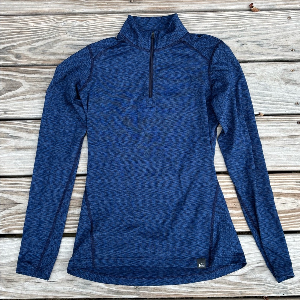 REI Women's blue quarter zip base layer